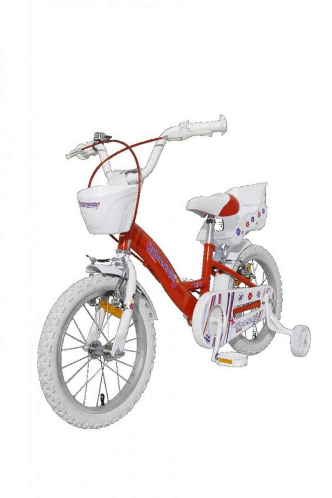 Bicicleta pentru copii Novokids SplendOr PRO Line Edition Rosu, Cosulet, Roti 16 inch, Maxim 35 kg, Cadru din otel, Roti ajutatoare detasabile, Ghidon reglabil pe inaltime