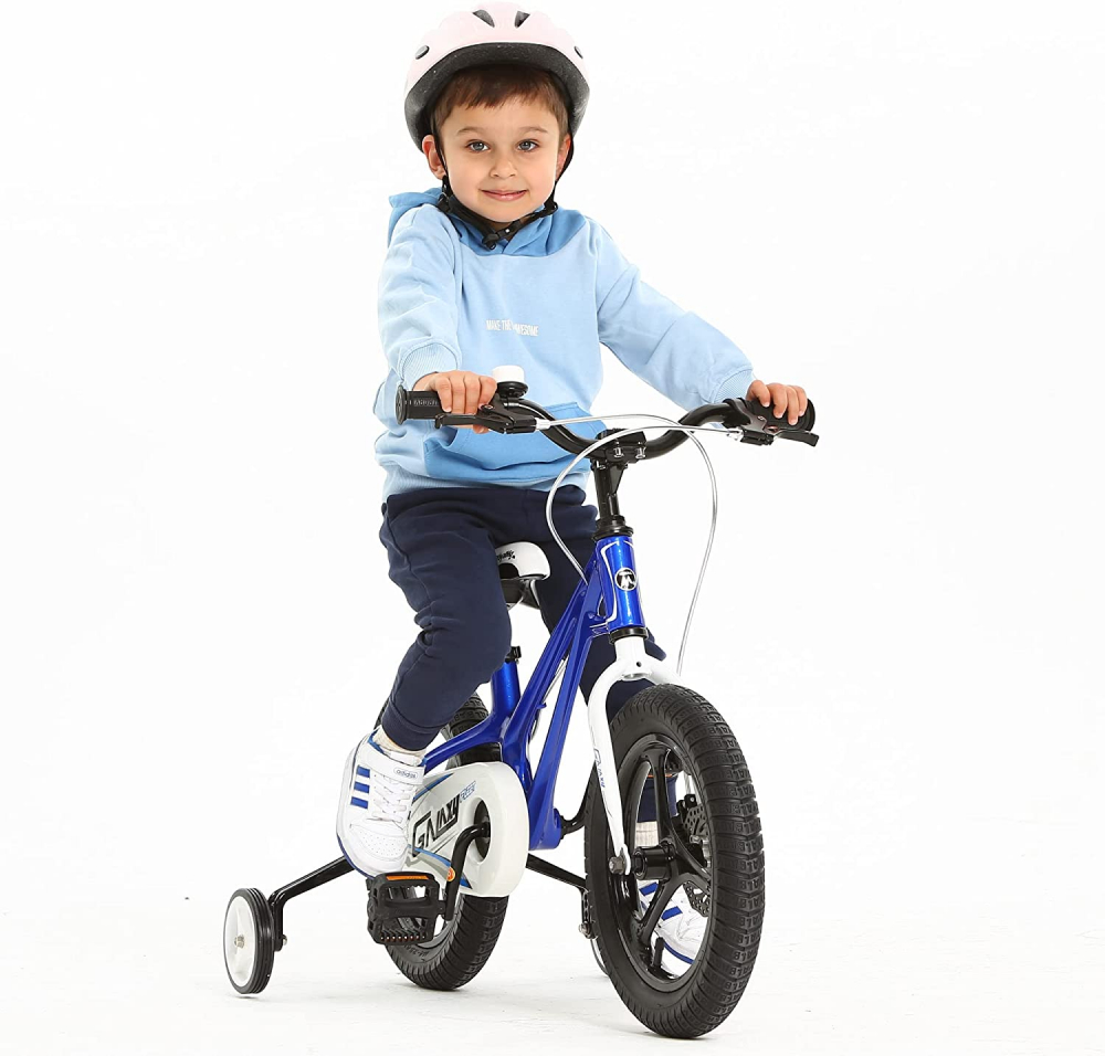 Bicicleta pentru copii Royal Baby 16 inch Galaxy G1601C AlbastruAlb 4-6 ani cu roti ajutatoare si frana pe disc - 3