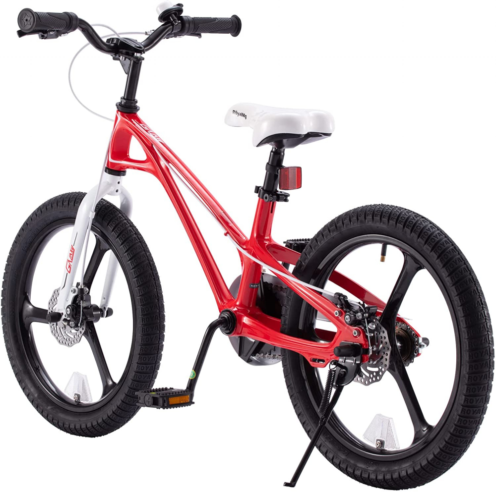 Bicicleta pentru copii Royal Baby Galaxy G1801C 18 inch RosuAlb 5-7 ani, Cadru Magneziu, Frane Disc, Roti Ajutatoare - 2