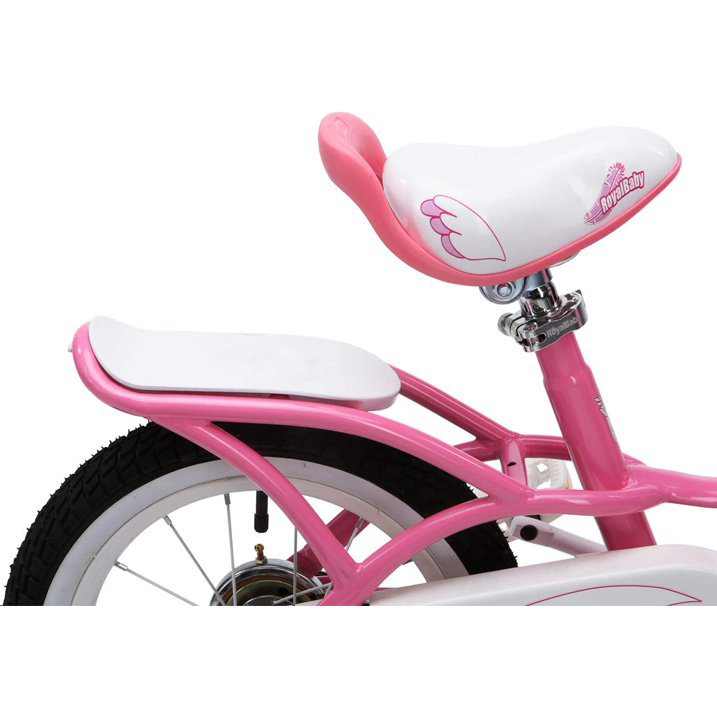 Bicicleta pentru copii Royal Baby Little Swan Roz 14 inch, Frana fataspate V-Brake, Roti Ajutatoare, 3-5 ani