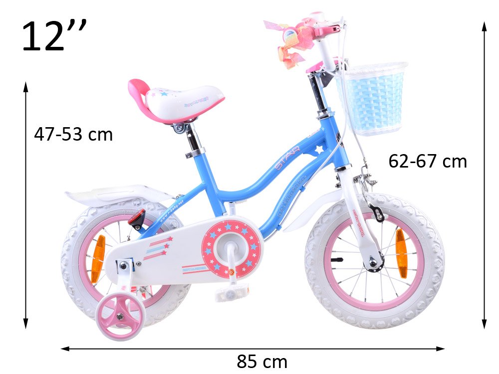 Bicicleta pentru copii Royal Baby StarGirl Albastru 2-4 ani, Roti 12 Inch, Frana fata V-Brake, Spate Tambur, Roti Ajutatoare - 3