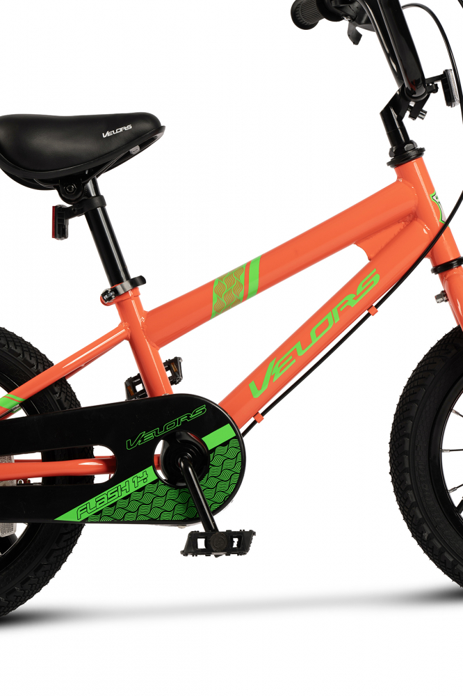 Bicicleta pentru copii Velors V1403B PortocaliuVerde 14 inch, cu roti ajutatoare, cadru din otel, varsta 3-5 ani - 3