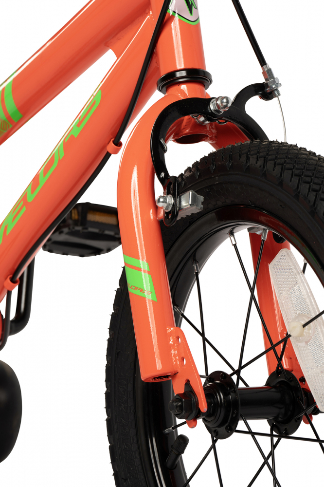 Bicicleta pentru copii Velors V1403B PortocaliuVerde 14 inch, cu roti ajutatoare, cadru din otel, varsta 3-5 ani - 4