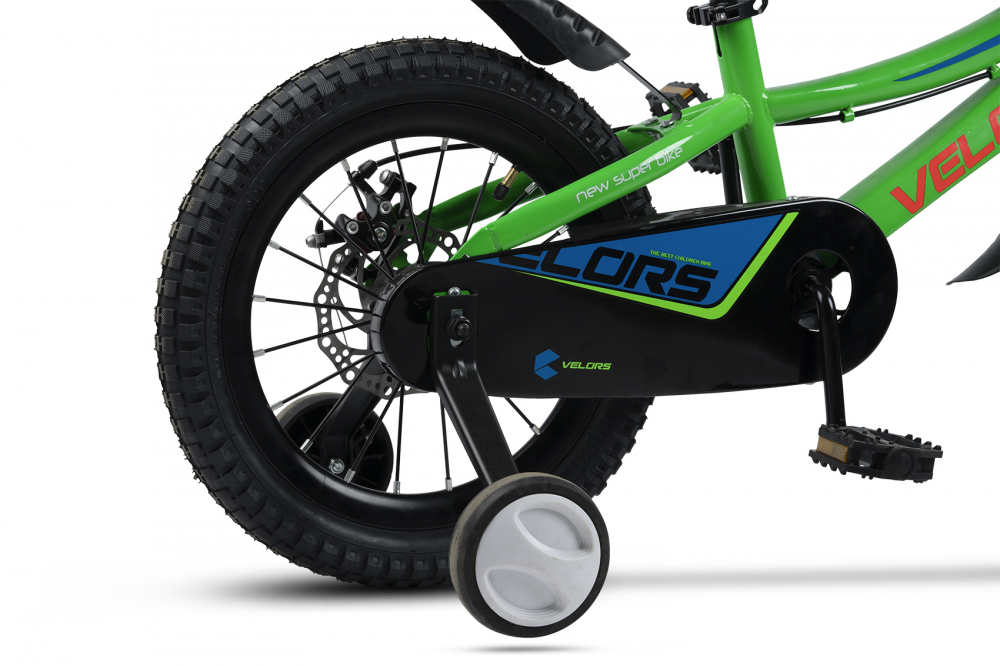Bicicleta pentru copii Velors V16345A VerdePortocaliu 4-6 ani, Frane mecanice pe disc, Aparatoare lant, Aparatori noroi fataspate, Roti 16 inch, Cadru Otel - 4