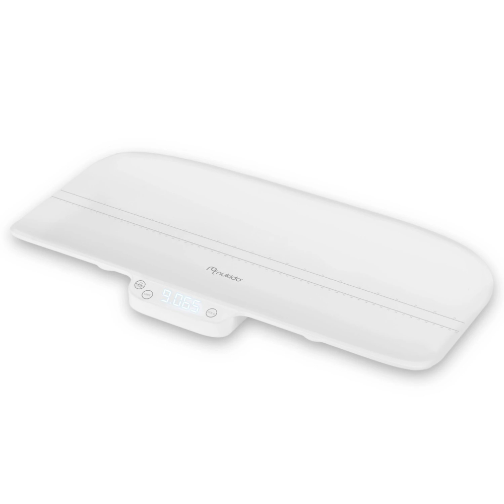 Cantar electronic pentru copii, Nukido, cu unitati de masura multiple, ecran LCD, capacitate maxima 40 kg, dimensiune 60.5 x 30 cm, White