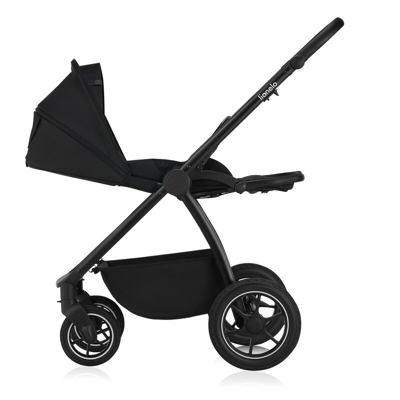 Carucior 3 in 1 Lionelo Meril, cu landou de dimensiune XL, reversibil, cu scoica auto testata ADAC, cu accesorii, pana la 22 kg, conform cu EN1888-1 EN1888-2, EN1466, negru - 3