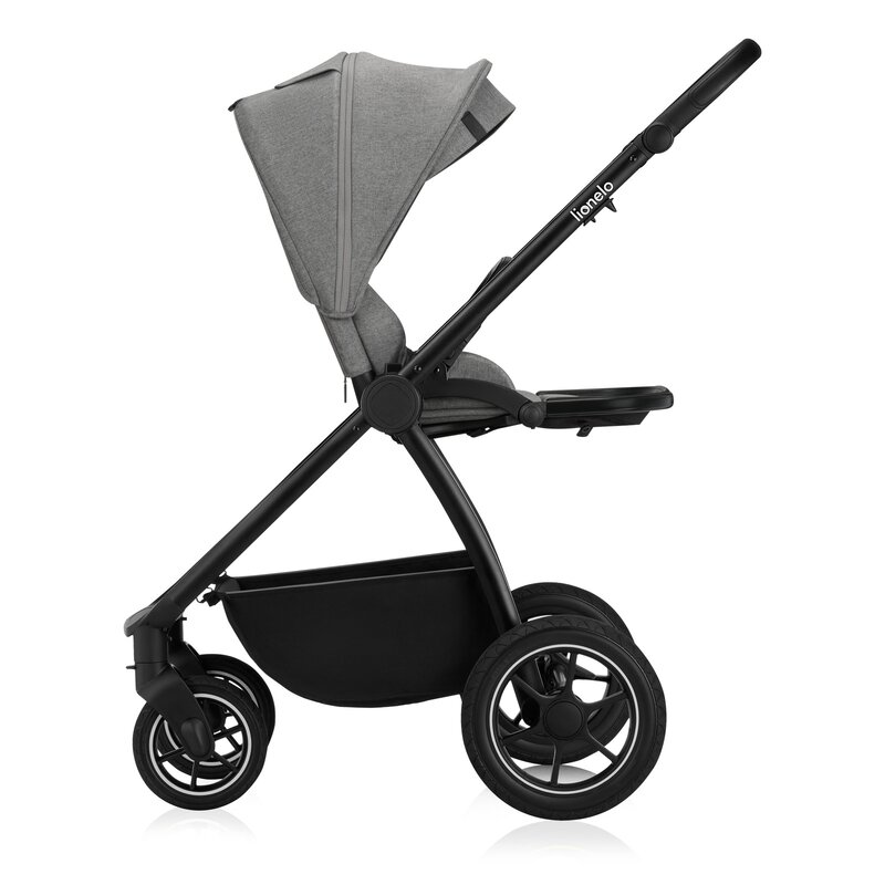 Carucior 3 in 1 Lionelo Meril, cu landou de dimensiune XL, reversibil, cu scoica auto testata ADAC, cu accesorii, pana la 22 kg, conform cu EN1888-1 EN1888-2, EN1466, gri - 1