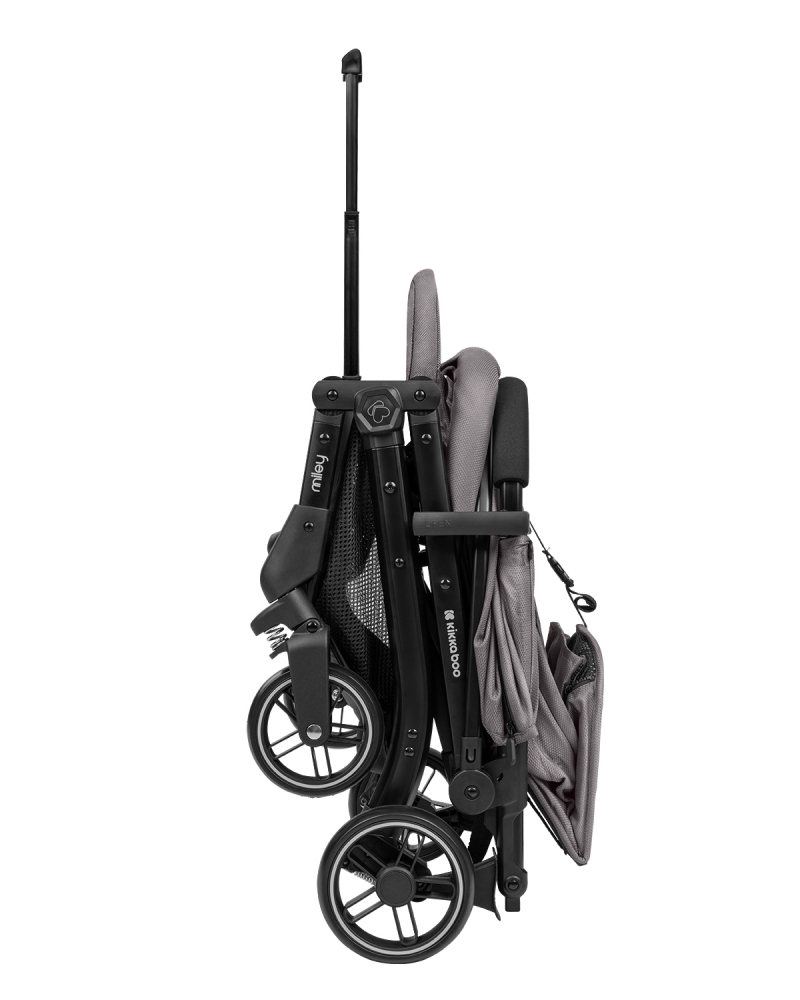 Carucior sport KikkaBoo pana la 22kg,pliere compacta,cadru din aluminiu,suspensii,baldachin cu extensie,spatar reglabil cu pozitie de somn,husa impermeabila cu protectie UPF50+,sistem troller si husa picioare Miley Dark Grey 2024