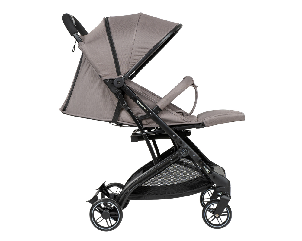 Carucior sport KikkaBoo pana la 22kg,pliere compacta,cadru din aluminiu,suspensii,baldachin cu extensie,spatar reglabil cu pozitie de somn,husa impermeabila cu protectie UPF50+,sistem troller si husa picioare Miley Beige 2024 - 3