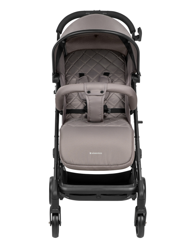 Carucior sport KikkaBoo pana la 22kg,pliere compacta,cadru din aluminiu,suspensii,baldachin cu extensie,spatar reglabil cu pozitie de somn,husa impermeabila cu protectie UPF50+,sistem troller si husa picioare Miley Beige 2024 - 5