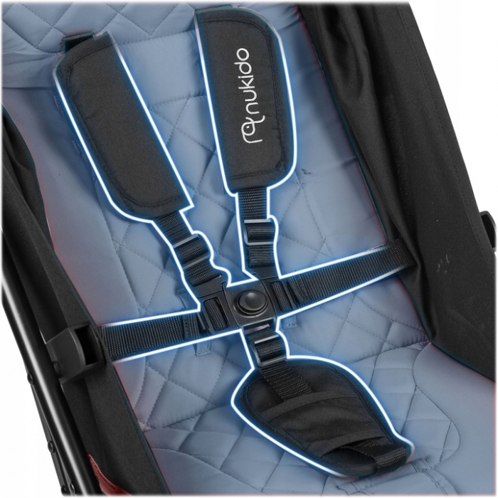 Carucior sport pentru copii Nukido Paseo Roz cu suspensii, spatar reglabil, pliere compacta potrivit pentru avion - 6