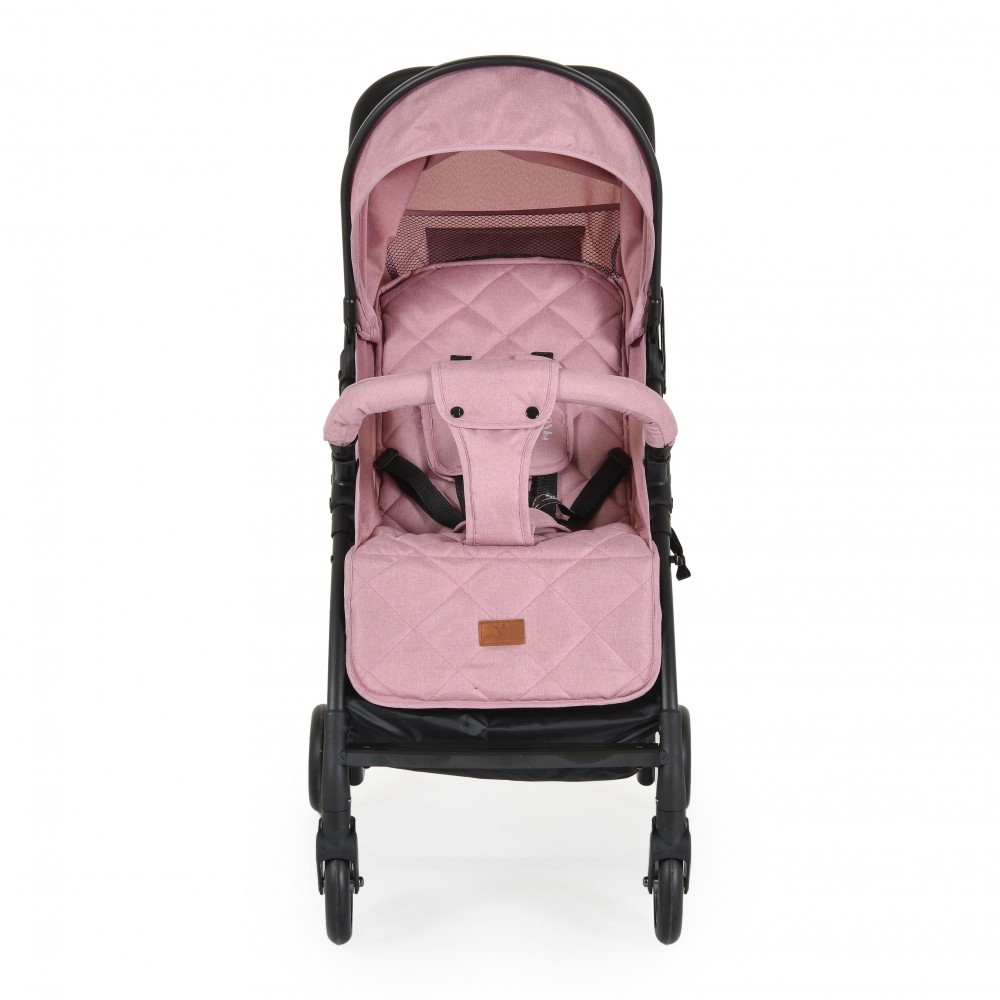 Carucior sport pentru copii Cangaroo London Pink cadru din aluminiu,Spatar reglabil,Pozitie de somn,Centura de siguranta,Suport picioare reglabil,Capotina XXL cu fereastra plasa,Roti pivotante,Frana,Maner parinte din PU - 1 | YEO