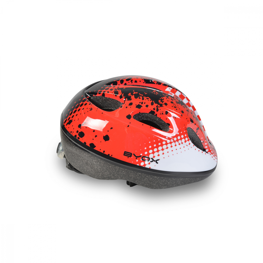 Casca de protectie pentru copii Byox Y03 Red marime 48-54 cm,cu 8 orificii de ventilatie, Reglator de dimensiune, Captuseala detasabila, Lumini LED pentru vizibilitate nocturna - 1 | YEO