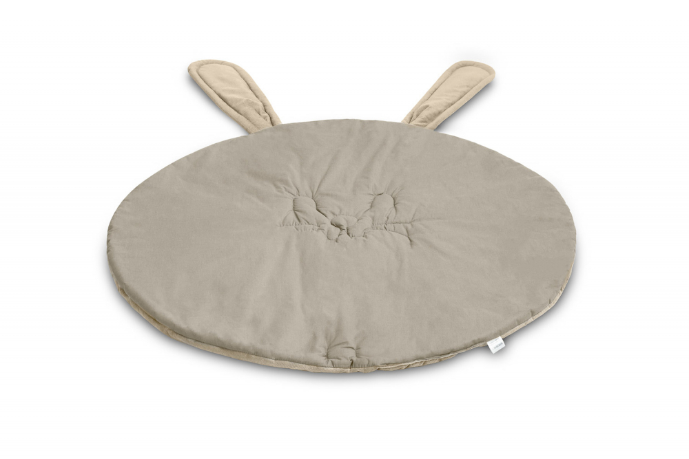 Covoras din catifea cu doua fete pentru camera copii diametru 90cm Sensillo Velvet Bunny Beige