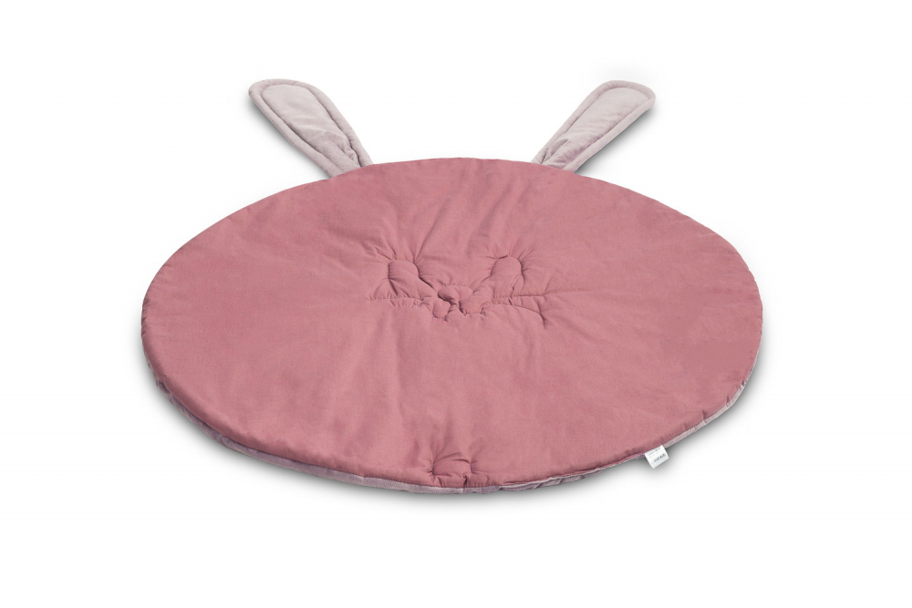 Covoras din catifea cu doua fete pentru camera copii diametru 90cm Sensillo Velvet Bunny Pink