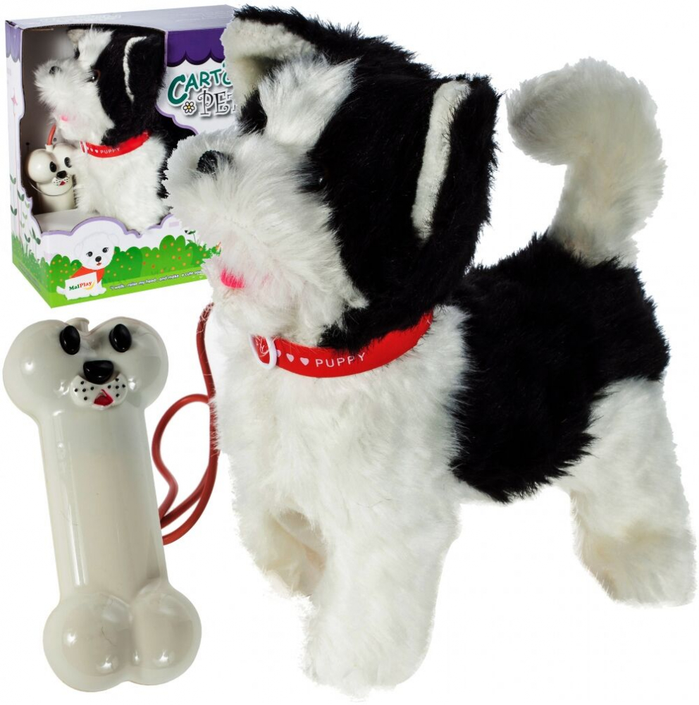 Catelus interactiv de plus, cu Lesa, se plimba si latra, 25 x 13 x 20 cm