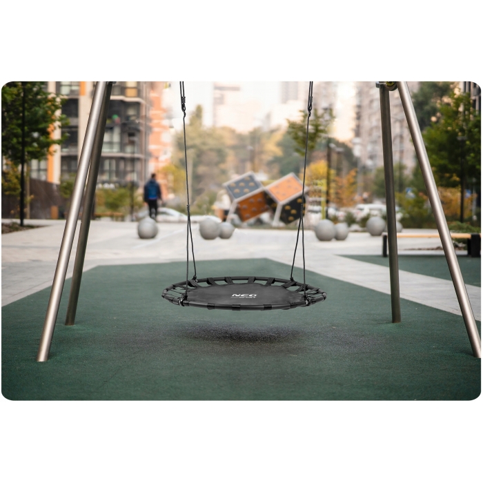 Leagan tip cuib pentru copii XXL 120 cm greutate admisa 150 kg Neo-Sport Negru - 2 | YEO