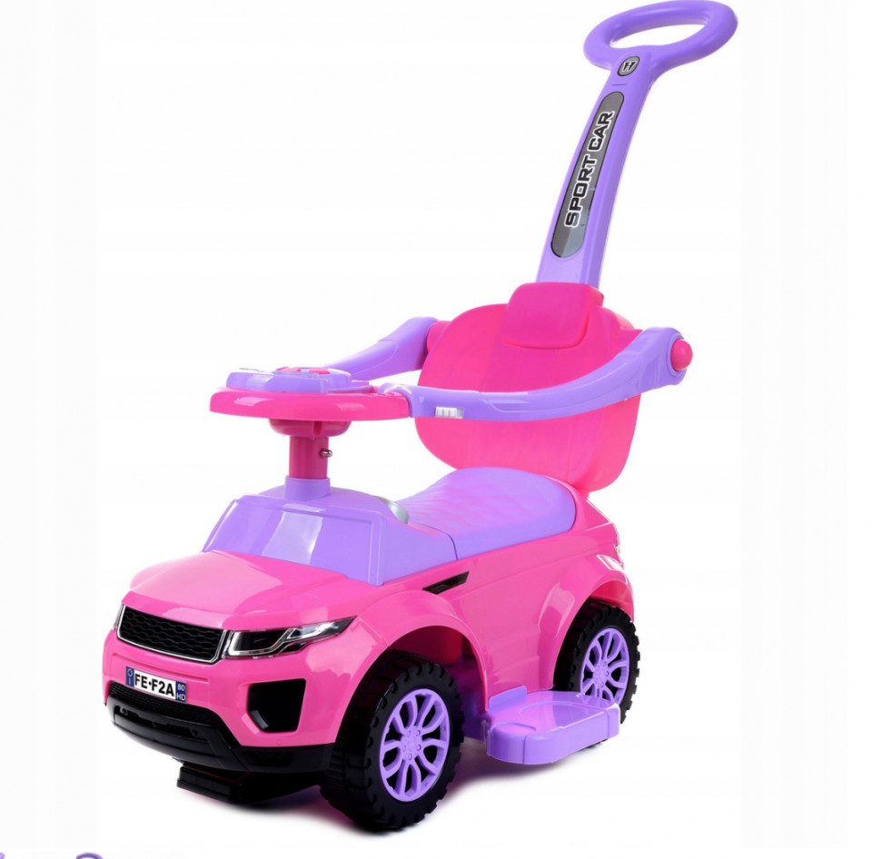 Masinuta copii de impins Eurobaby Range Rover 614W Roz cu suport de picioare, maner detasabil, bara de protectie, compartiment pentru jucarii si volan cu melodii si lumini - 1 | YEO