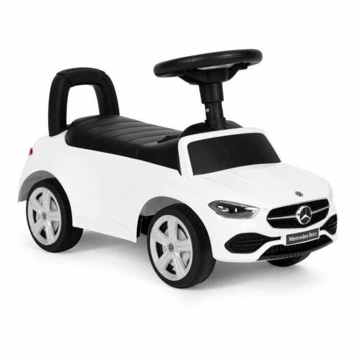 Masinuta pentru copii Ecotoys Mercedes C Class Alb fara pedale, volan interactiv cu sunete, varsta 1-3 ani - 9