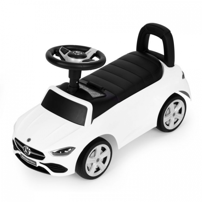 Masinuta pentru copii Ecotoys Mercedes C Class Alb fara pedale, volan interactiv cu sunete, varsta 1-3 ani - 2