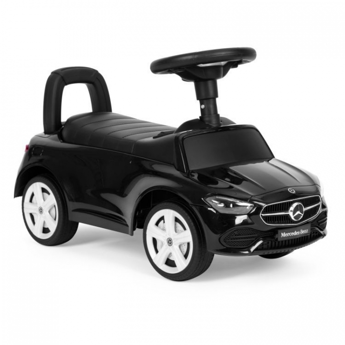 Masinuta pentru copii Ecotoys Mercedes C Class Negru fara pedale, volan interactiv cu sunete, varsta 1-3 ani - 9