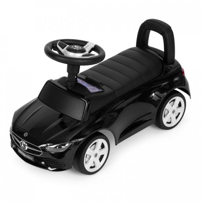 Masinuta pentru copii Ecotoys Mercedes C Class Negru fara pedale, volan interactiv cu sunete, varsta 1-3 ani - 2