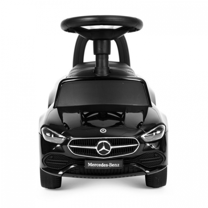 Masinuta pentru copii Ecotoys Mercedes C Class Negru fara pedale, volan interactiv cu sunete, varsta 1-3 ani - 3