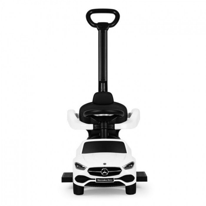 Masinuta pentru copii Ecotoys Mercedes C Class Alb cu maner de impins, volan interactiv cu sunete, varsta 1-3 ani - 5