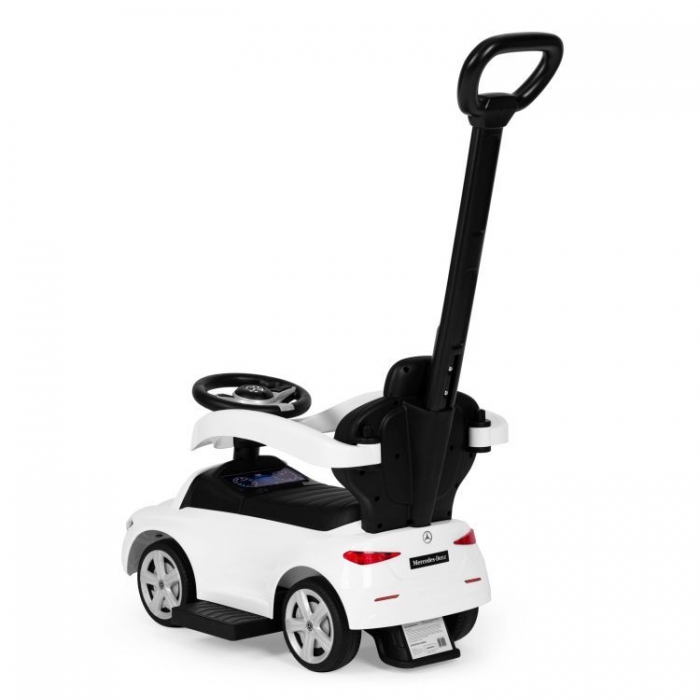 Masinuta pentru copii Ecotoys Mercedes C Class Alb cu maner de impins, volan interactiv cu sunete, varsta 1-3 ani - 6