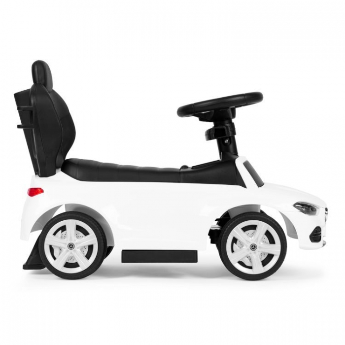 Masinuta pentru copii Ecotoys Mercedes C Class Alb cu maner de impins, volan interactiv cu sunete, varsta 1-3 ani - 8