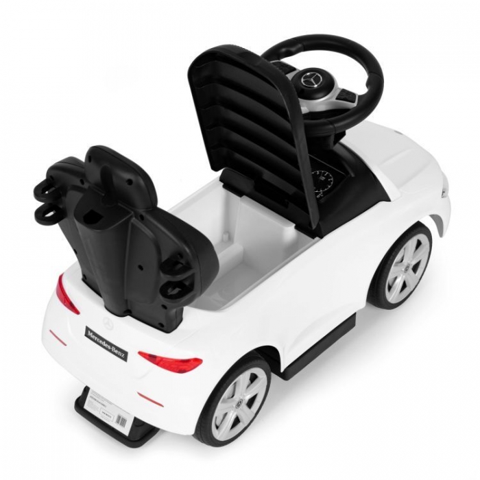 Masinuta pentru copii Ecotoys Mercedes C Class Alb cu maner de impins, volan interactiv cu sunete, varsta 1-3 ani - 9