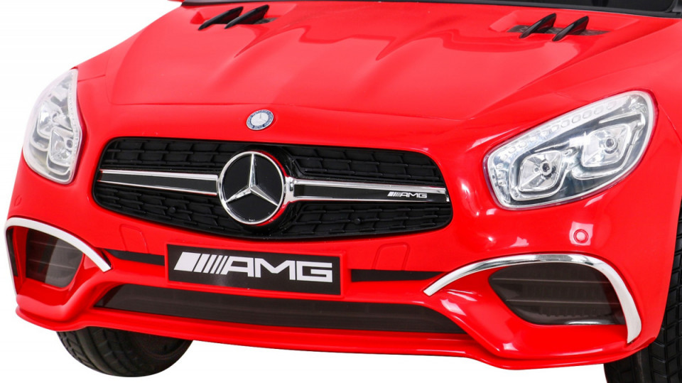 Masinuta electrica Mercedes Benz AMG SL65S rosu cu 2 motoare, acumulator 12V, roti din spuma EVA, deschidere usi, scaun piele, lumini Led - 3