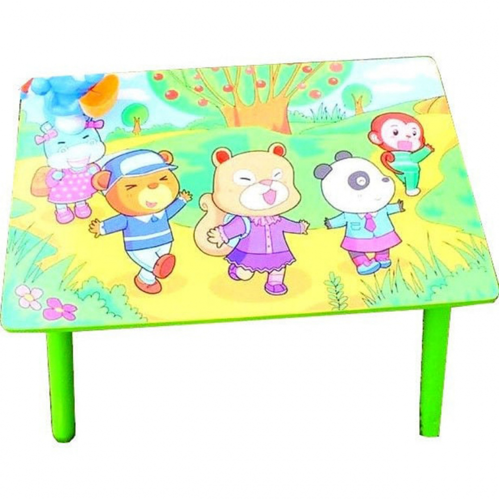 Masuta copii din MDF cu doua scaune Novokids My first table, dimensiuni 59X39X40, suprafata lucioasa, Verde