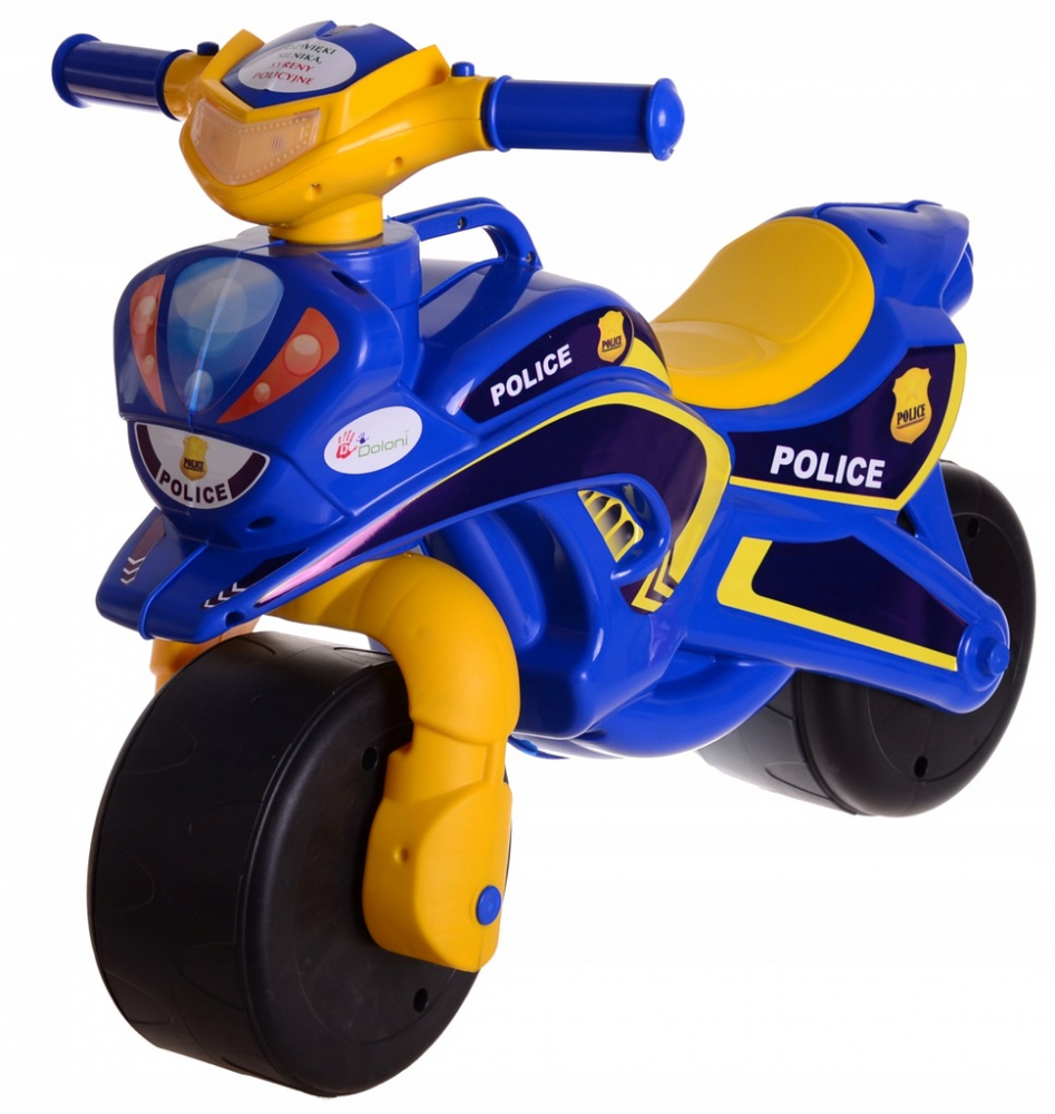 Motocicleta copii fara pedale Police Music 013957 Albastru Galben, prevazuta cu butoane pentru efecte sonore, ghidon inalt, Inaltimea scaunului 29 cm - 6