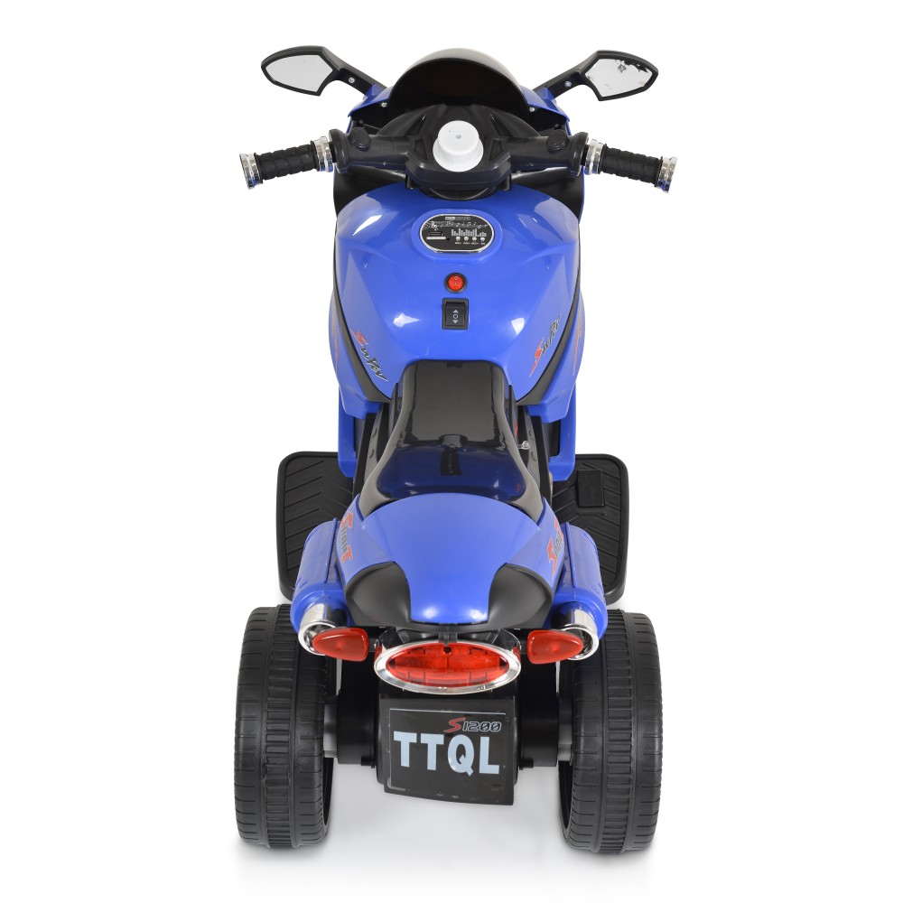 Motocicleta pentru copii, Moni, cu acumulator, MP3USB, faruri luminoase, baterie 6V7Ah dimensiune 88 x 45 x 52 cm, Comet Blue