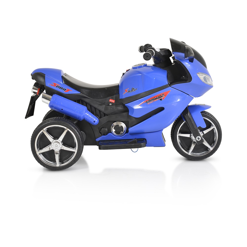 Motocicleta pentru copii, Moni, cu acumulator, MP3USB, faruri luminoase, baterie 6V7Ah dimensiune 88 x 45 x 52 cm, Comet Blue - 1 | YEO