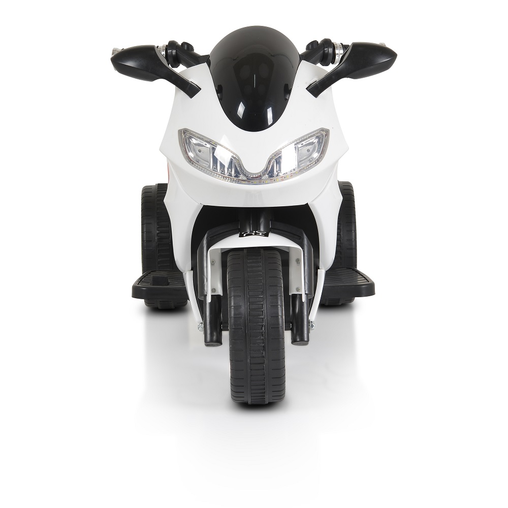 Motocicleta pentru copii, Moni, cu acumulator, MP3USB, faruri luminoase, baterie 6V7Ah dimensiune 88 x 45 x 52 cm, Comet White - 1 | YEO