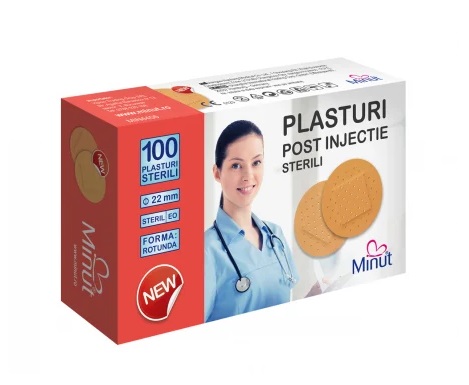 Plasturi post injectie Minut rotunzi 22 mm PVC 100 bucati