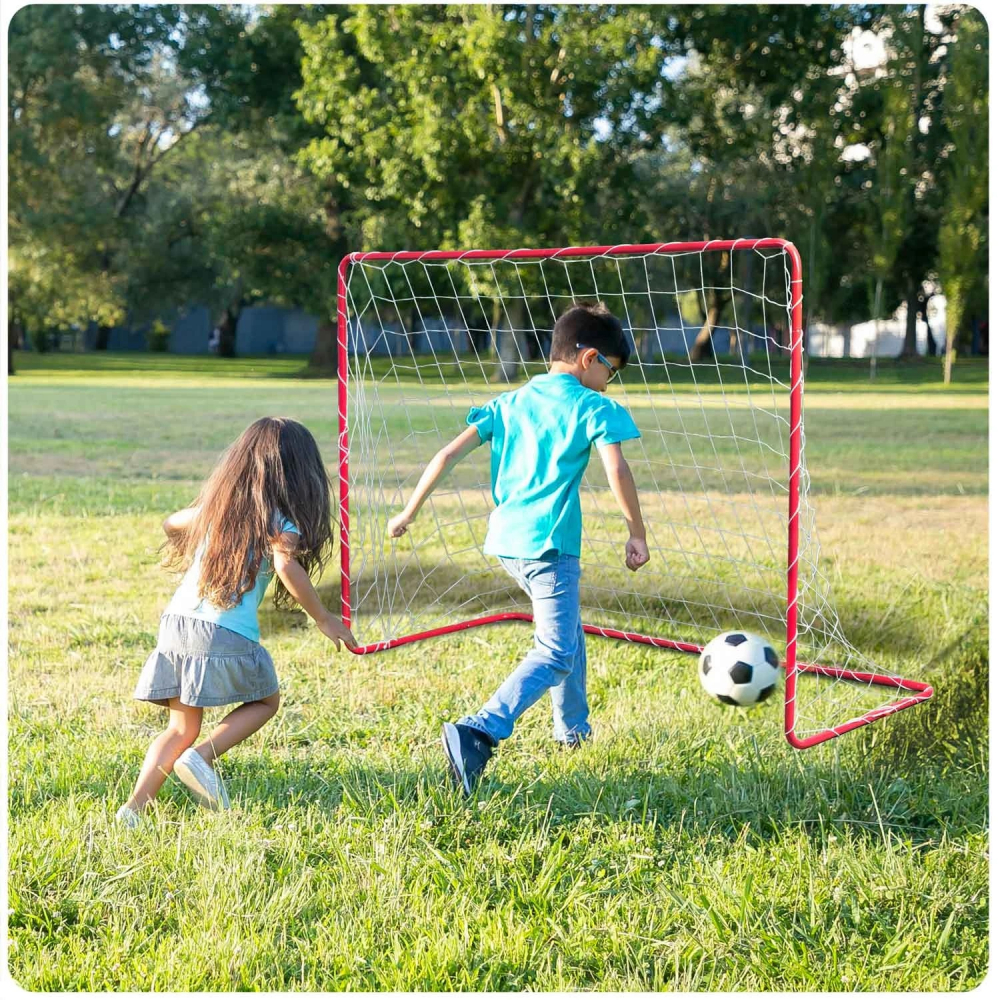Poarta fotbal pentru copii 183x122x61 cm Neo-Sport cu cadru din otel,plasa rezistenta,4 ancore de montare incluse Footbal Play - 3