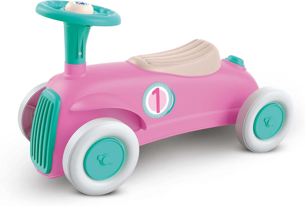 Masinuta pentru copii Ride-On Vintage roz, fara pedale, actionata cu picioarele, realizata din plastic reciclat, pentru copii incepand cu varsta de 12 luni - 2 | YEO