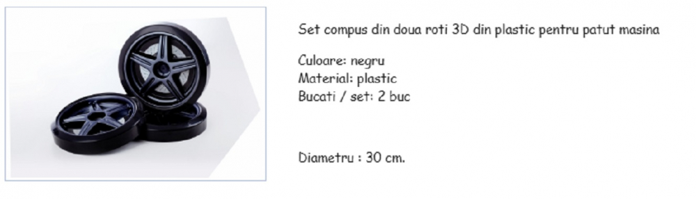 Roti 3D din Plastic pentru pat masina