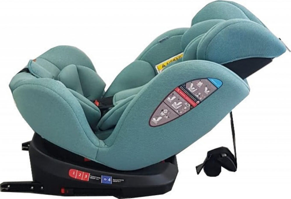 Scaun auto cu isofix Baby Care Motion Seat Verde, Rotire 360 grade, 0-36 kg, Tetiera reglabila, Omologare R-129 i-Size, Centura in 5 puncte