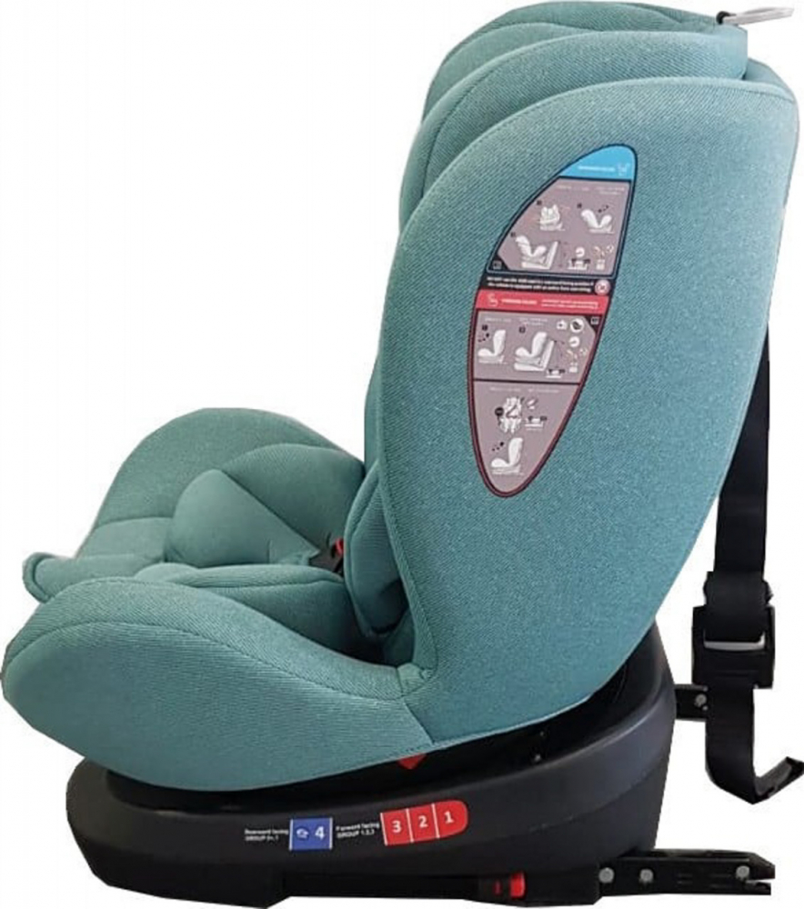 Scaun auto cu isofix Baby Care Motion Seat Verde, Rotire 360 grade, 0-36 kg, Tetiera reglabila, Omologare R-129 i-Size, Centura in 5 puncte - 1