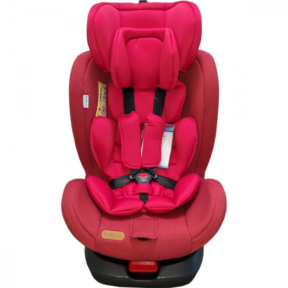 Scaun auto cu isofix Baby Care Motion Seat Rosu, Rotire 360 grade, 0-36 kg, Tetiera reglabila, Omologare R-129 i-Size, Centura in 5 puncte - 3