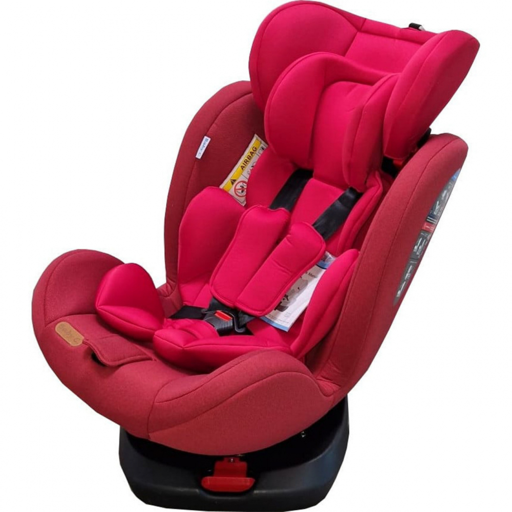 Scaun auto cu isofix Baby Care Motion Seat Rosu, Rotire 360 grade, 0-36 kg, Tetiera reglabila, Omologare R-129 i-Size, Centura in 5 puncte