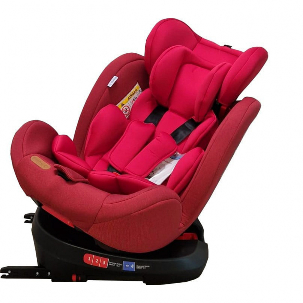 Scaun auto cu isofix Baby Care Motion Seat Rosu, Rotire 360 grade, 0-36 kg, Tetiera reglabila, Omologare R-129 i-Size, Centura in 5 puncte - 1