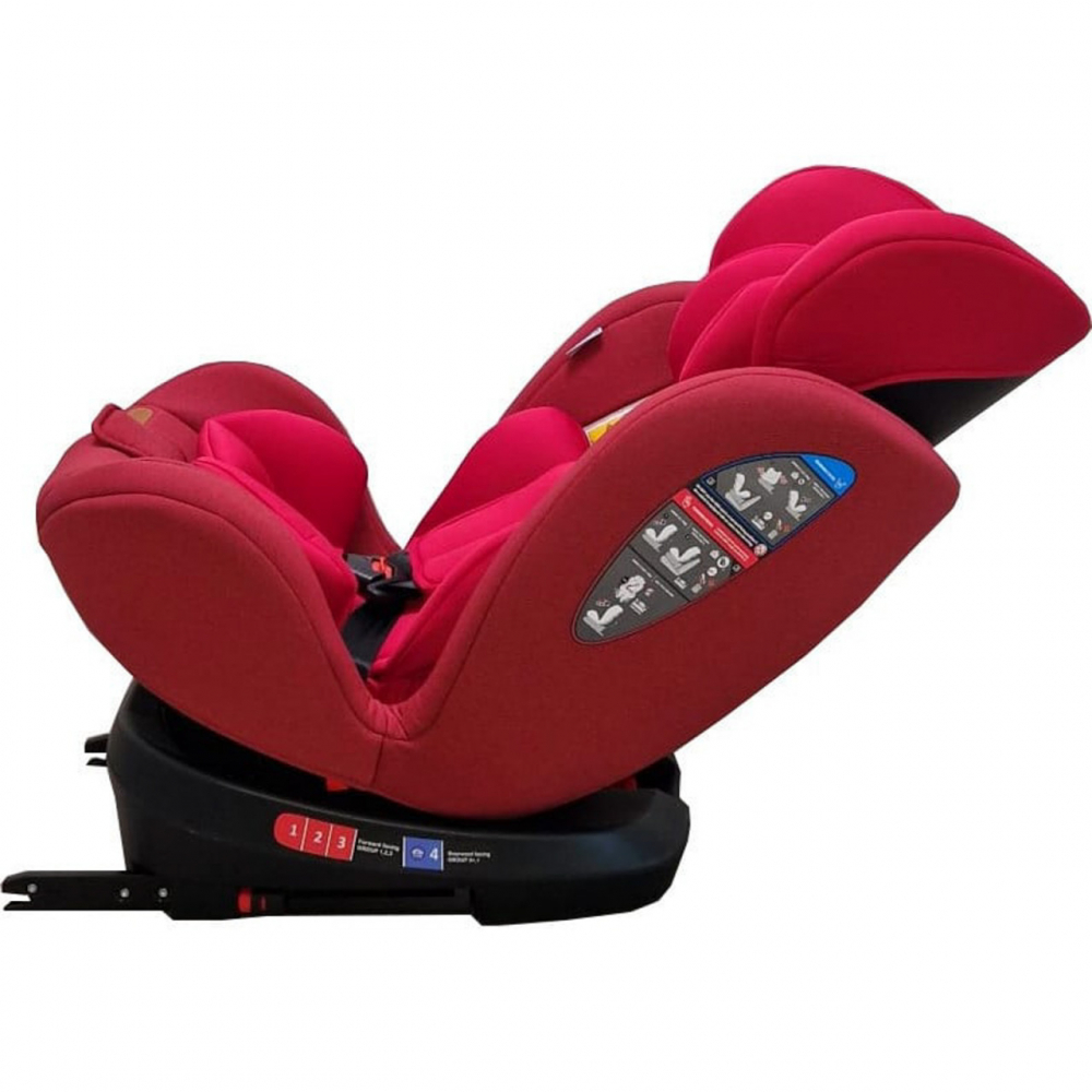 Scaun auto cu isofix Baby Care Motion Seat Rosu, Rotire 360 grade, 0-36 kg, Tetiera reglabila, Omologare R-129 i-Size, Centura in 5 puncte - 2