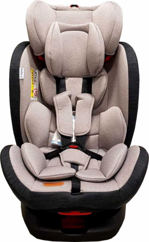 Scaun auto cu isofix Baby Care Motion Seat Gri, Rotire 360 grade, 0-36 kg, Tetiera reglabila, Omologare R-129 i-Size, Centura in 5 puncte