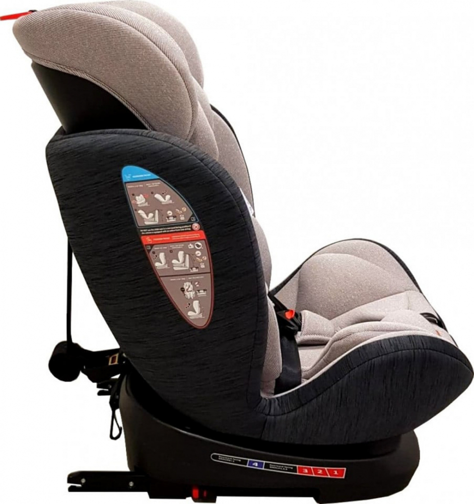 Scaun auto cu isofix Baby Care Motion Seat Gri, Rotire 360 grade, 0-36 kg, Tetiera reglabila, Omologare R-129 i-Size, Centura in 5 puncte - 2