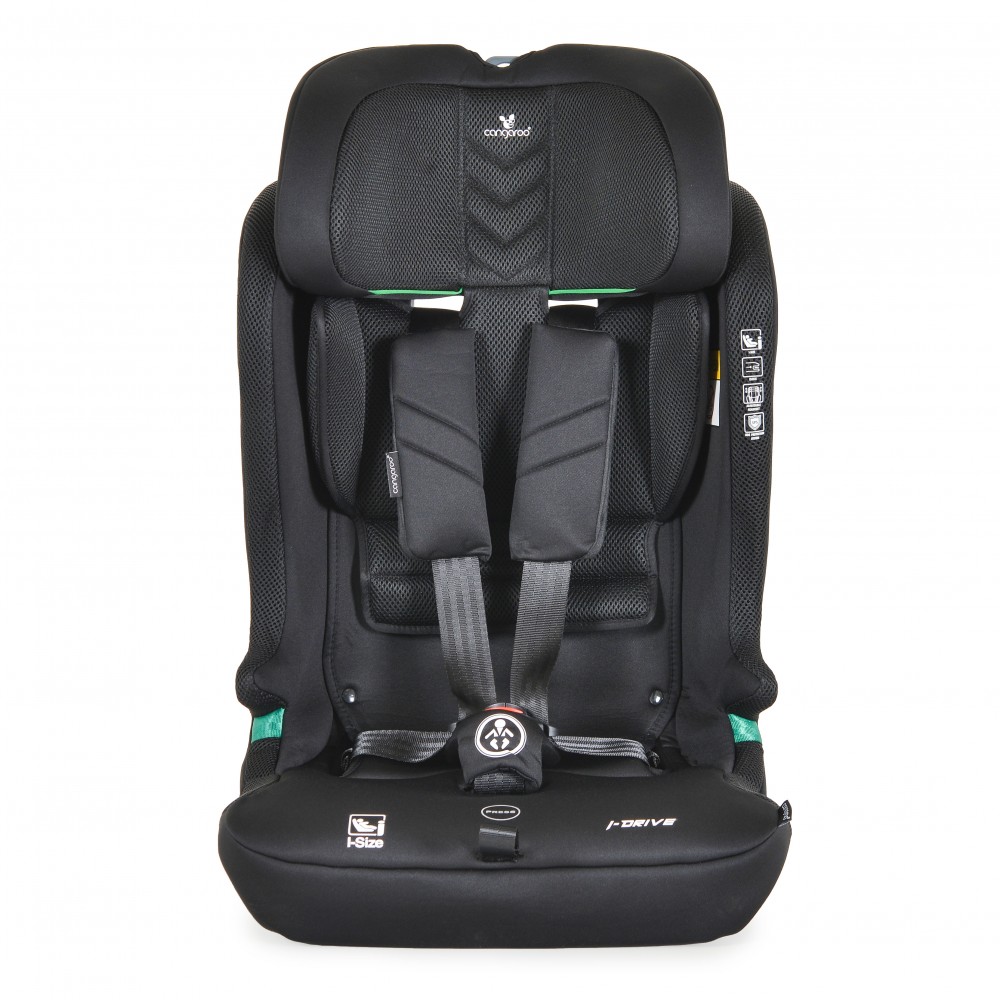 Scaun auto cu Isofix Cangaroo I-Drive Phantom Black I-Size 76-150cm,Model Pliabil compact,Inaltime reglabila,Centuri de siguranta,Top Tether,Sistem protectie impact lateral SPS,Tetiera reglabila,Husa detasabila,Perna reductor - 1 | YEO